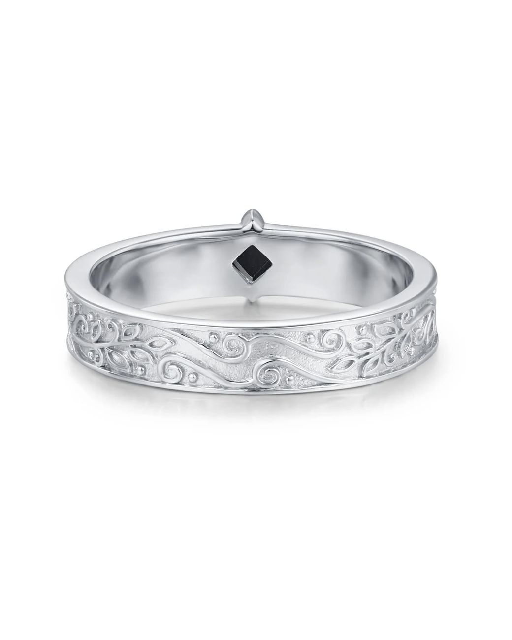 Azura Jewelry New York Gray Oakleaf Onyx Ring Vermeil for men