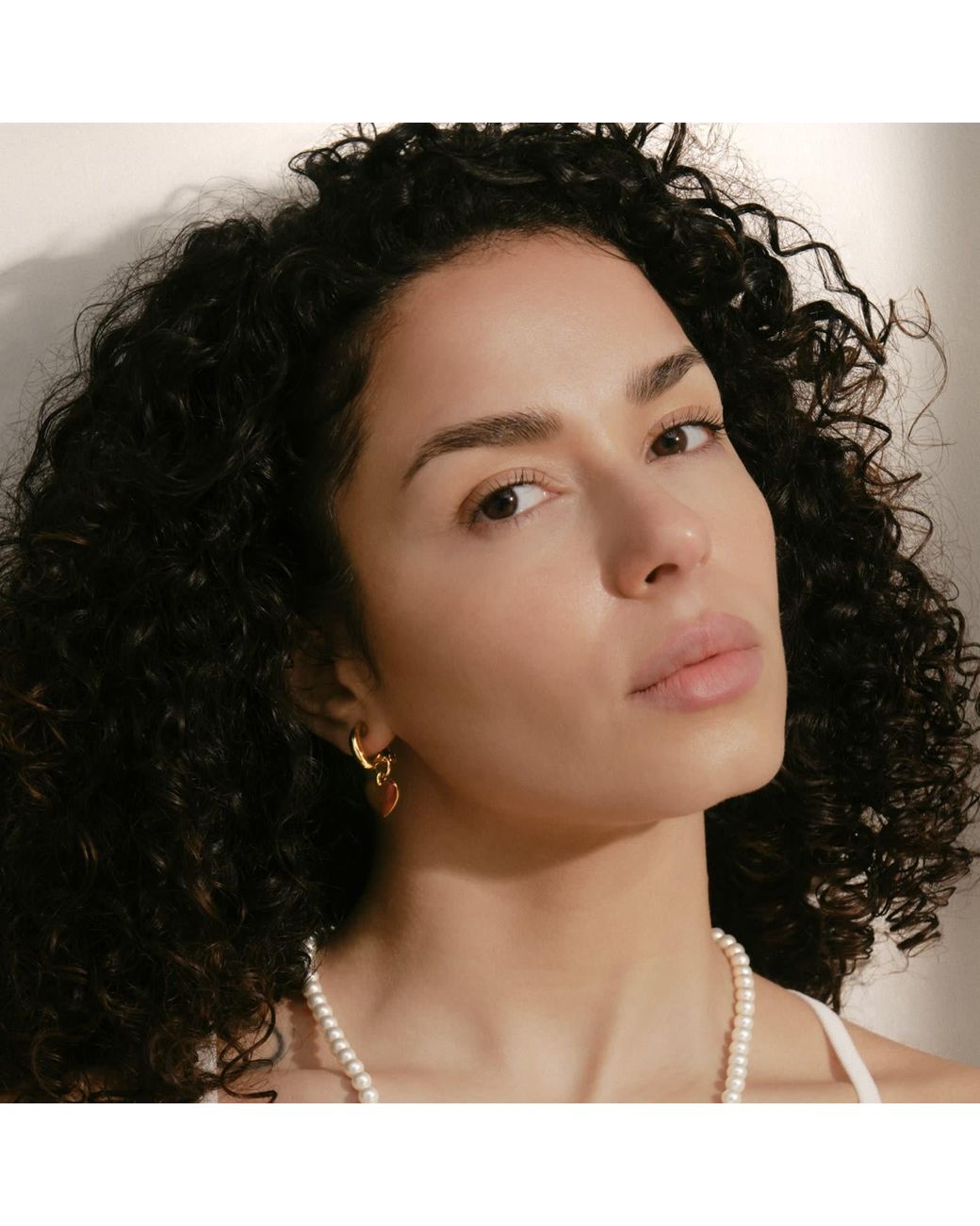 Emma Holland Jewellery Metallic Heart Charm Hoop Clip Earrings