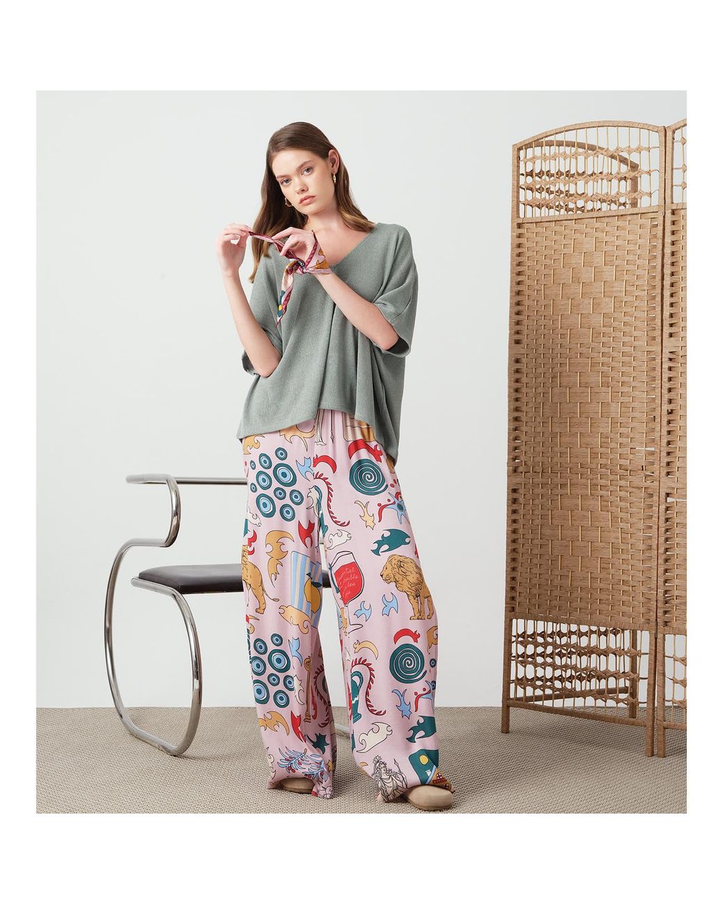 Iodes Red Amalfi Cupro Trousers