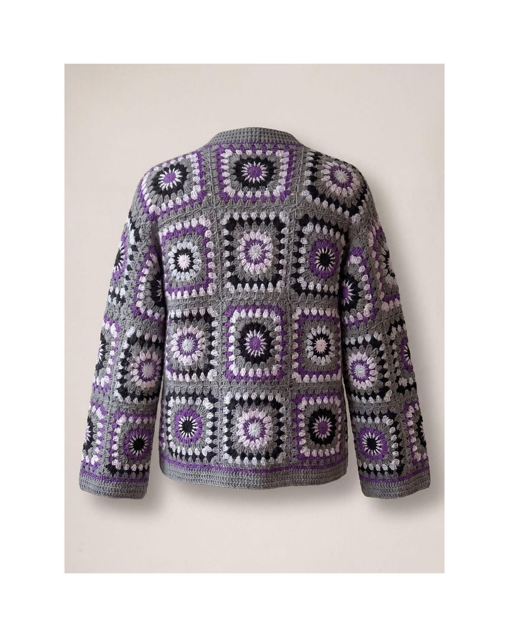 Ana Chic Blue Sunburst Handmade Crochet Cardigan