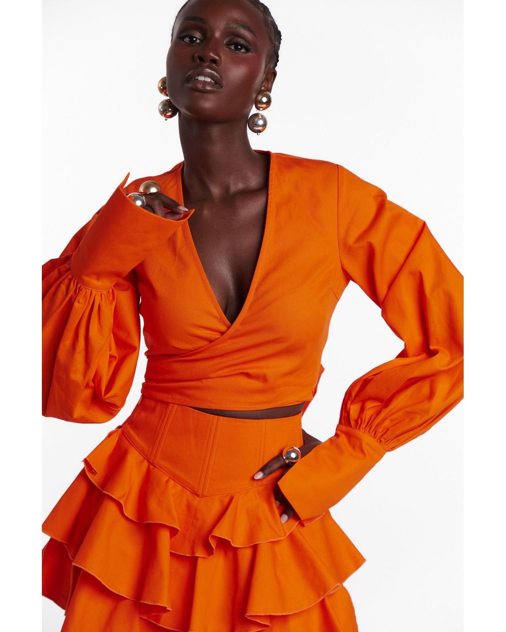 Ofuure Orange Dilara Mini Skort