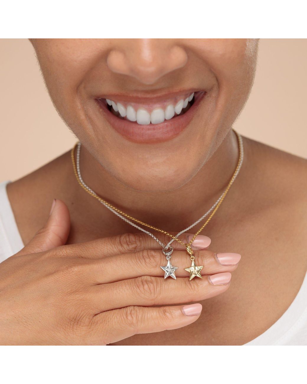 Lily Charmed Metallic Plated Origami Star Charm Necklace