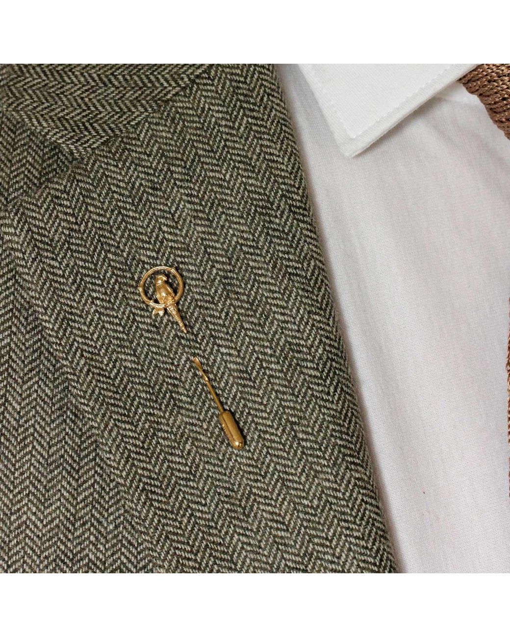 Lee Renee Metallic Parakeet Tie Pin – Upright for men