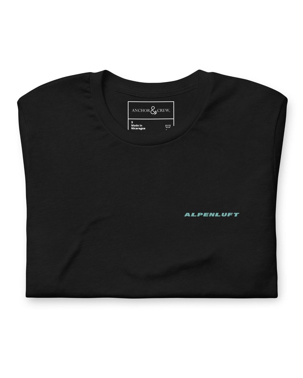 Anchor and Crew Black Higher Grounds Postmark Organic Cotton T-Shirt