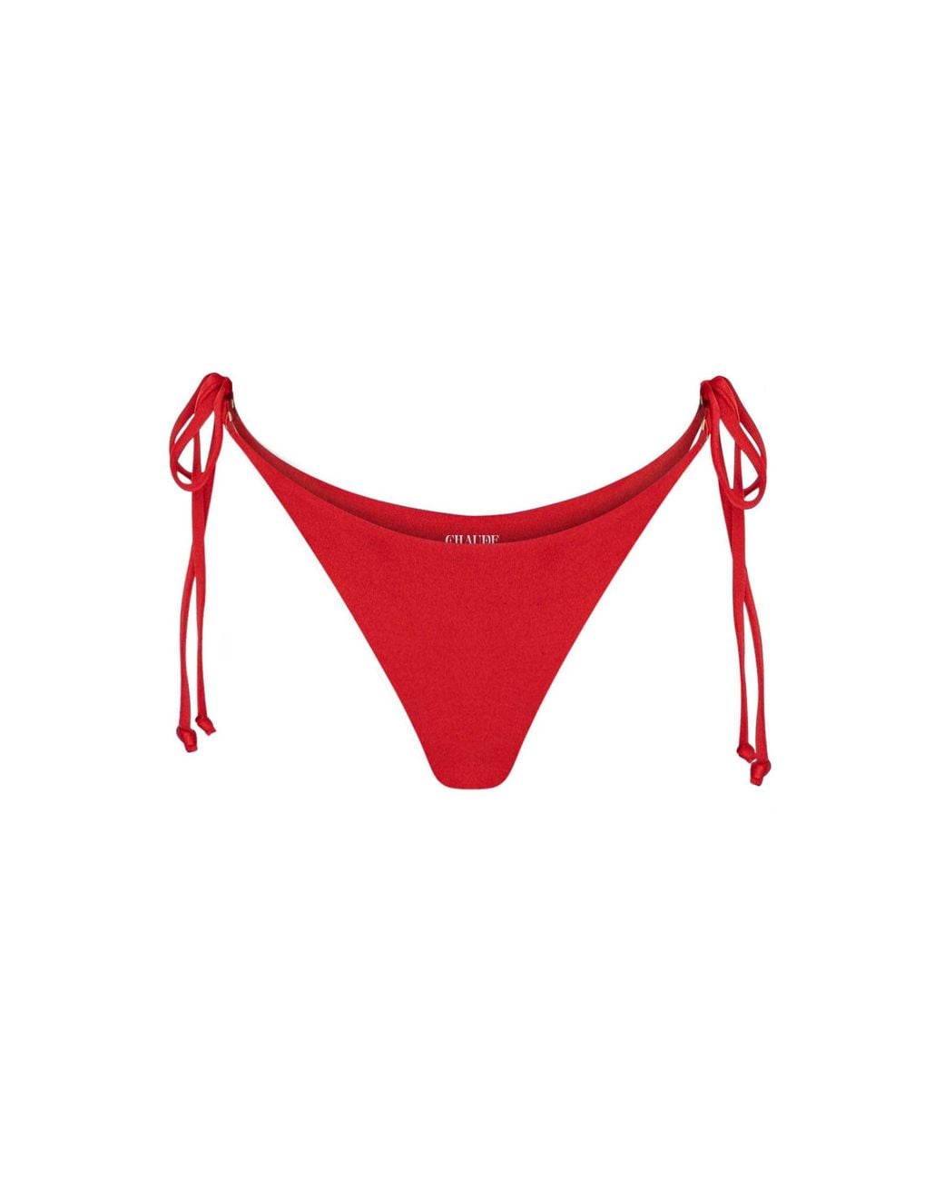 Chaude Swimwear Red Toni Triangle String Bottoms