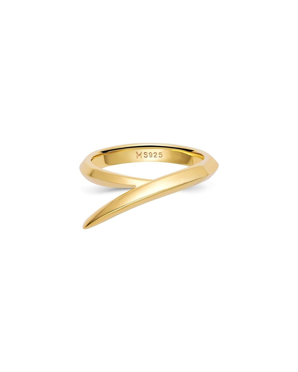 Meulien Metallic Pointed Curve Ring