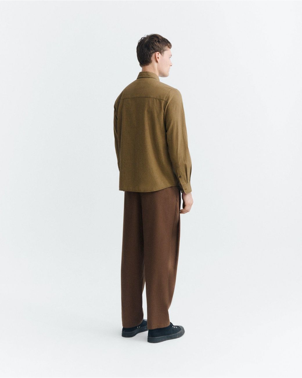 Thinking Mu Brown Ant Camel Checkered Shirt for men
