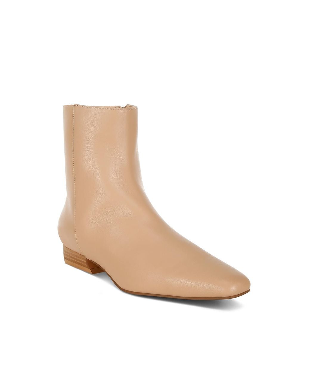 Rag & Co Natural Neutrals Obita Flared Heel Genuine Leather Boots