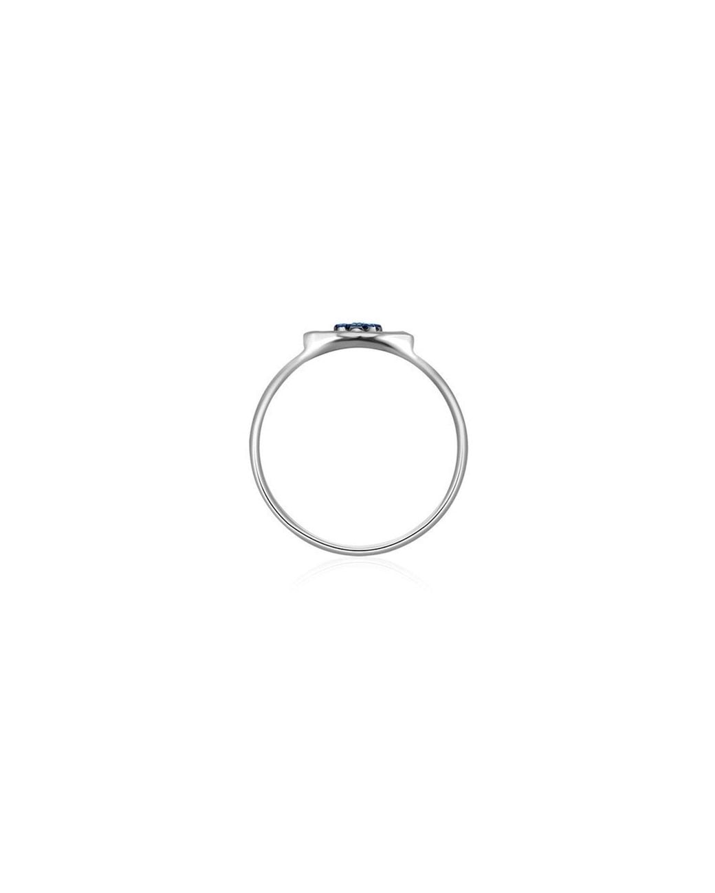 Genevieve Collection White 18K Evil Eye Sapphire Diamond Ring