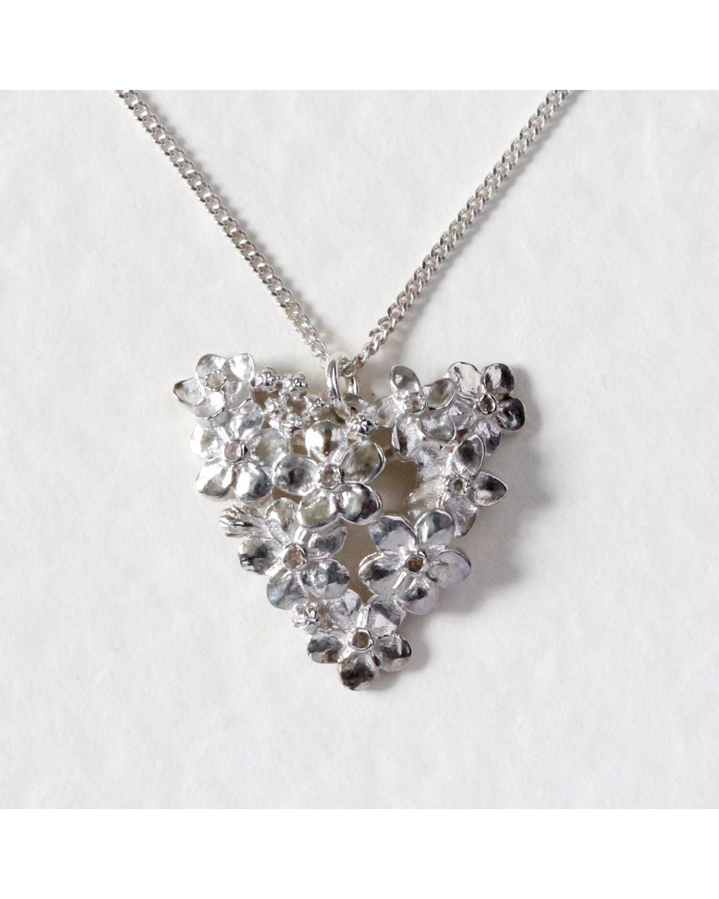 Lee Renee Metallic Forget Me Not Heart Necklace –
