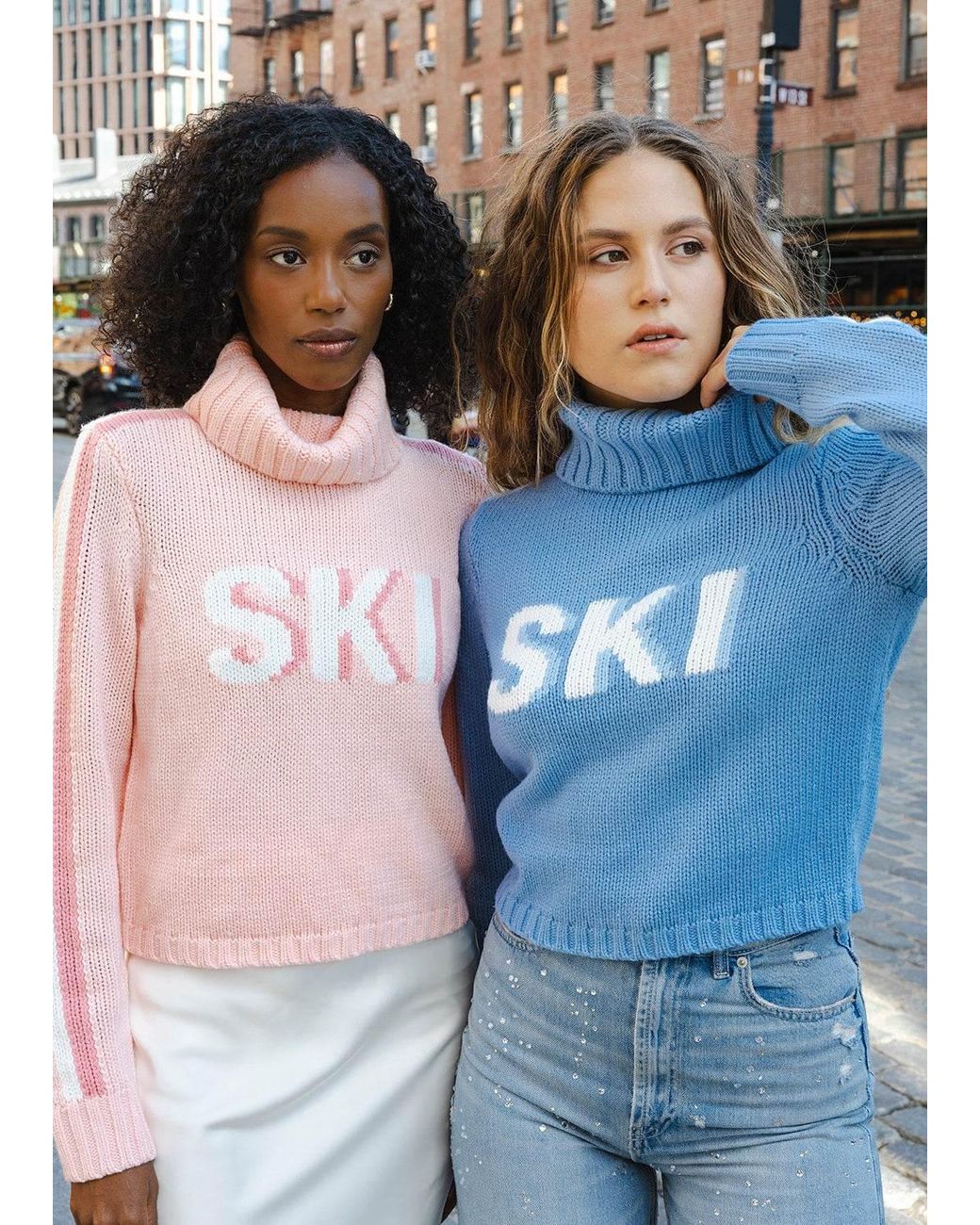 Ellsworth & Ivey Pink Jade Turtleneck Sweater