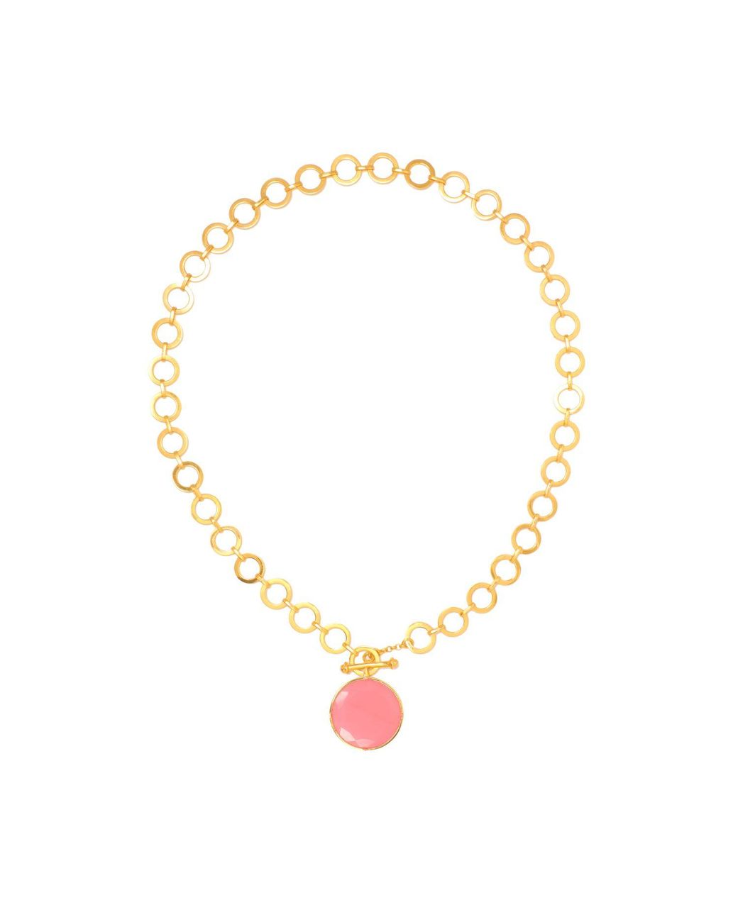 Lila Rasa Pink Blushing Crystal With Loop Chain & T Lock