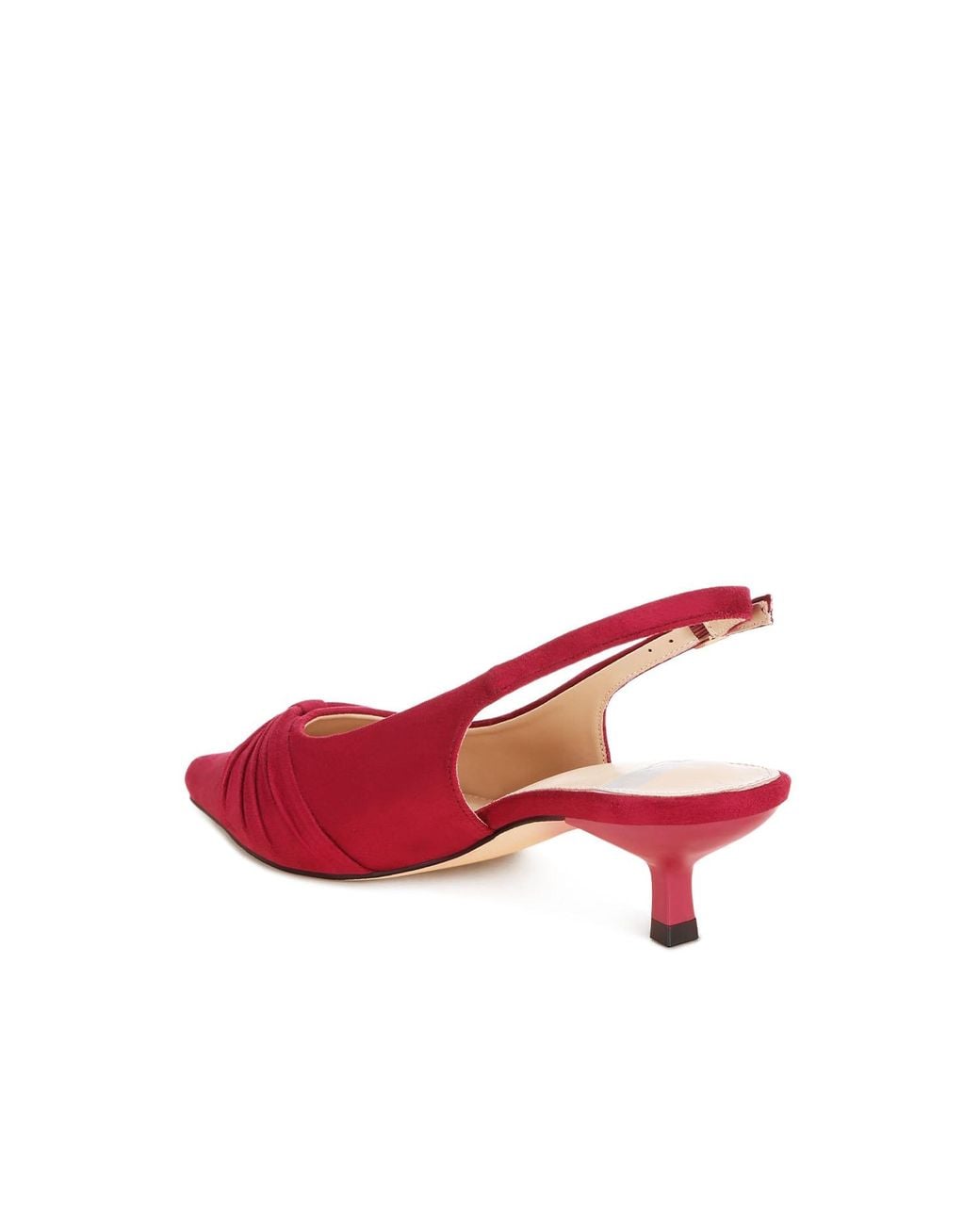 Rag & Co Pink Salvia Ruched Pointed Toe Slingback Heels