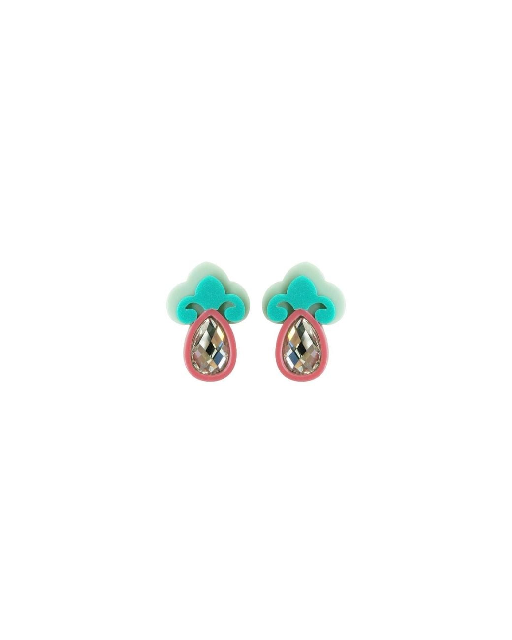 Gissa Bicalho Blue Handmade Acrylic Earring Lotus Candy