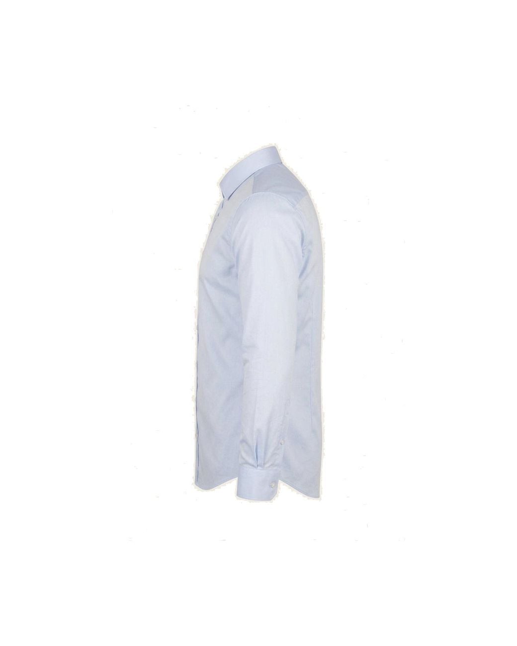 Ron Tomson Blue Pure Cotton Classic Collar Sateen Dress Shirt for men