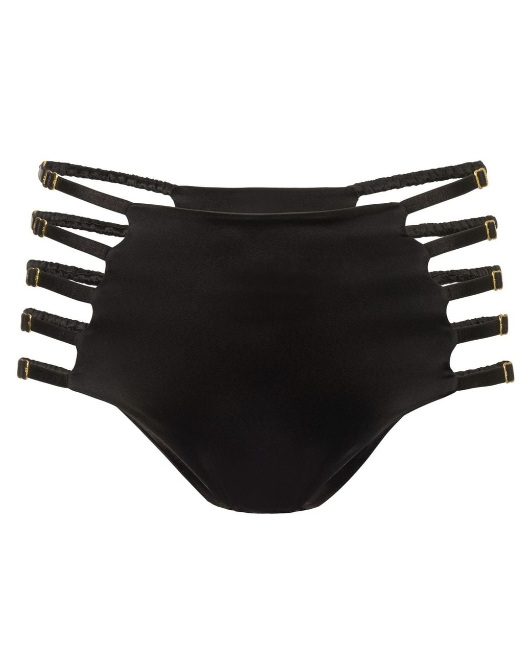 Black Heart Lingerie Black Strappy High-Waist Silk Panty