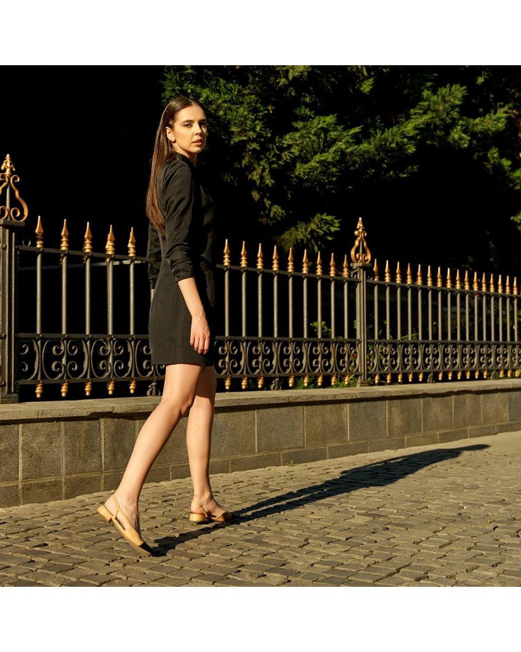 AVENUE No.29 Black Asymmetric Linen And Rayon Blazer Dress