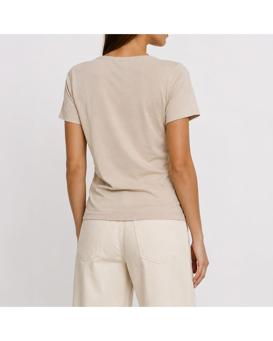 NOEND Natural Neutrals Supima Cotton Plunge V-Neck Tee