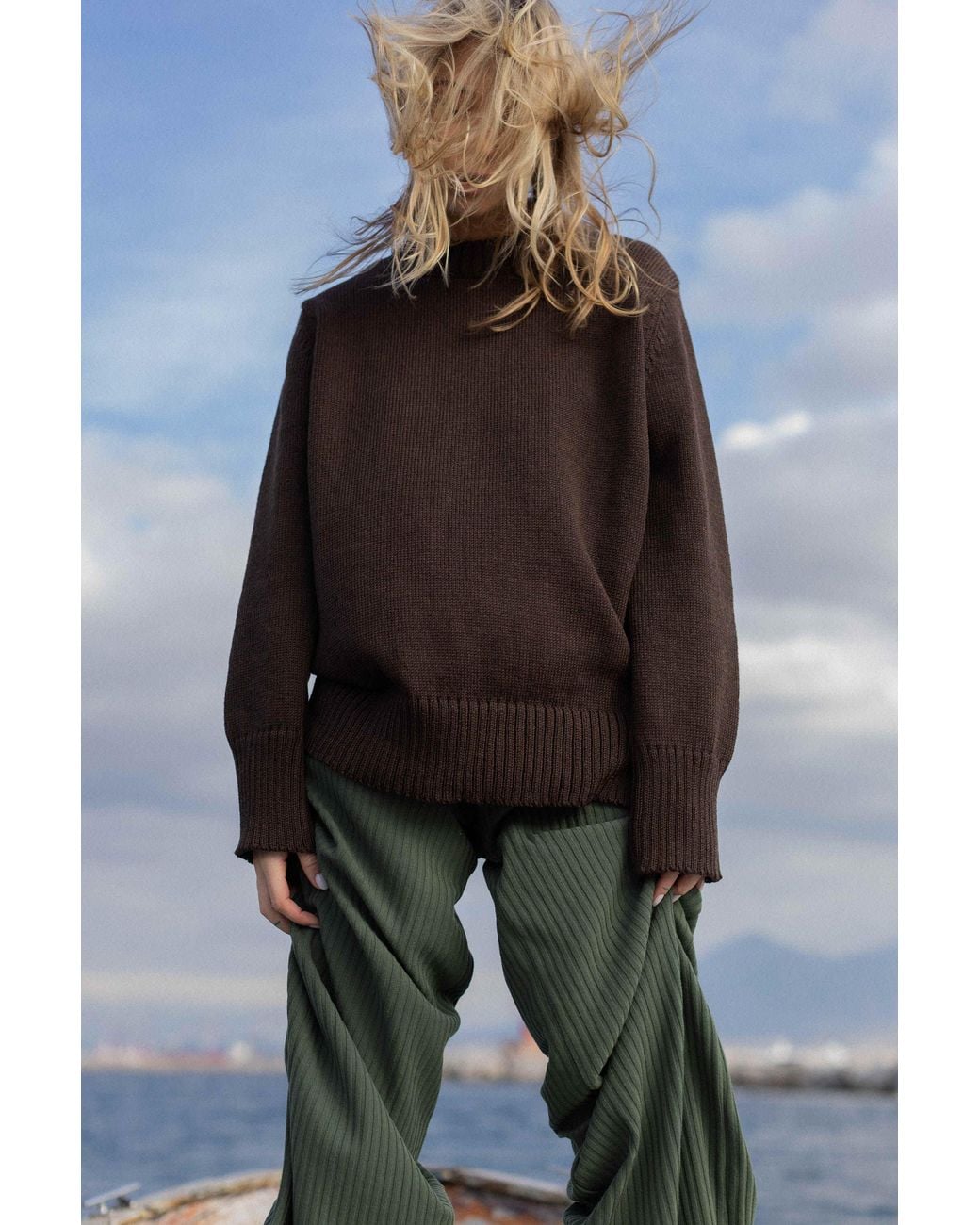 SALANIDA Brown Marina 100% Merino Jumper Chocolate