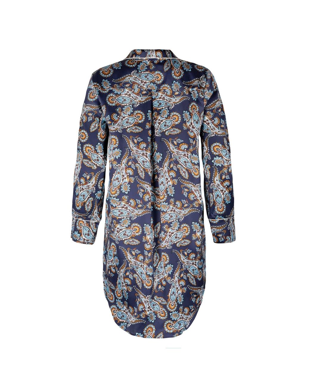Oh!Zuza Blue Neutrals Silk Shirt Nightdress