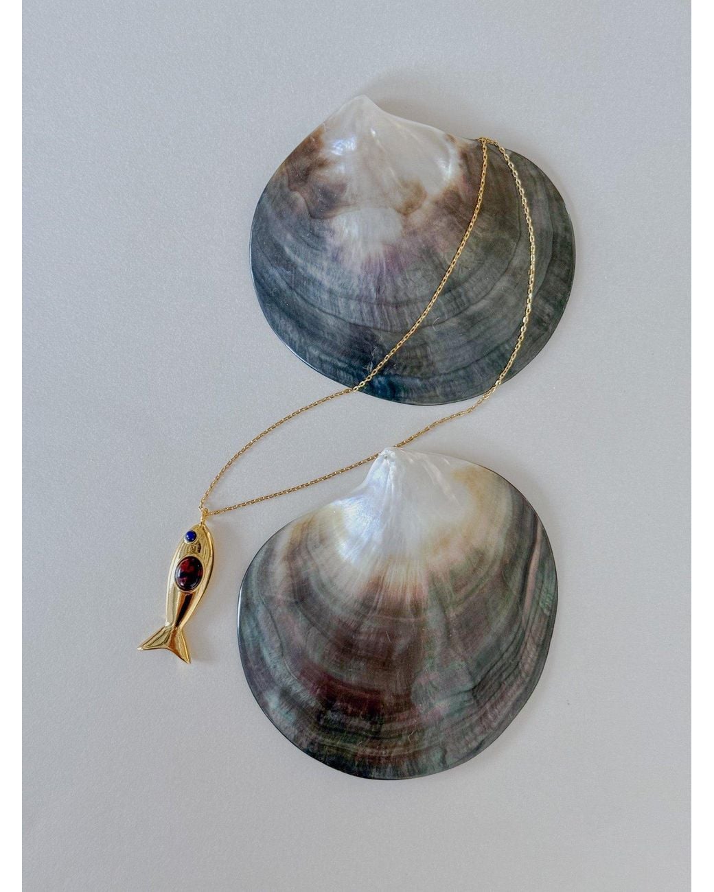 Amber Sceats Metallic Opaline Fish Necklace
