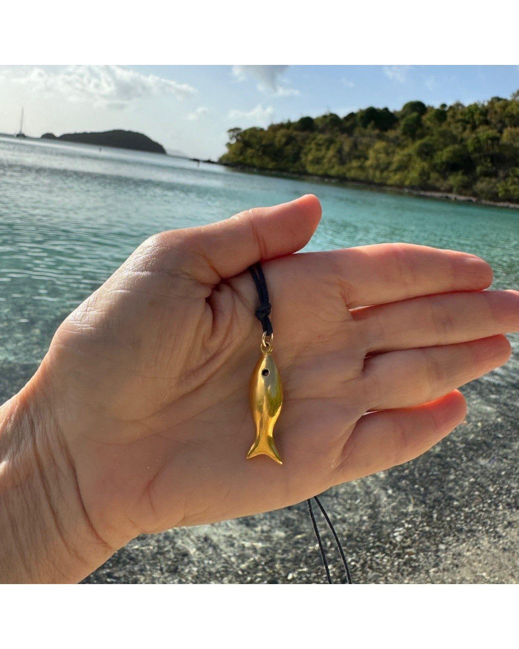 Lexi Jewelry Metallic Oro Maré Fish Necklace
