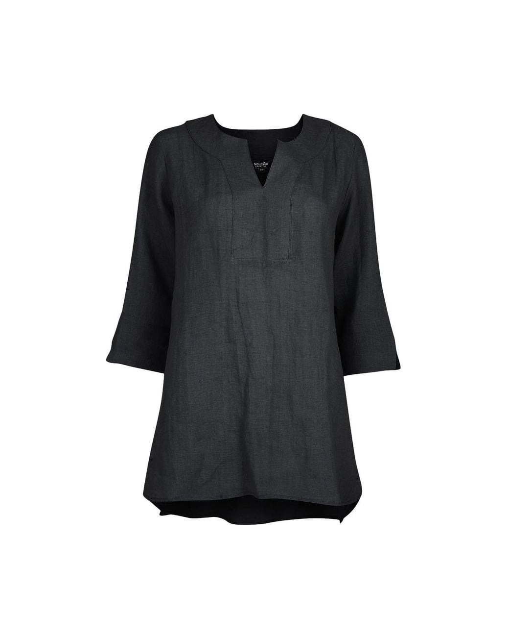 NoLoGo-chic Black Lifestyle Long Linen Top