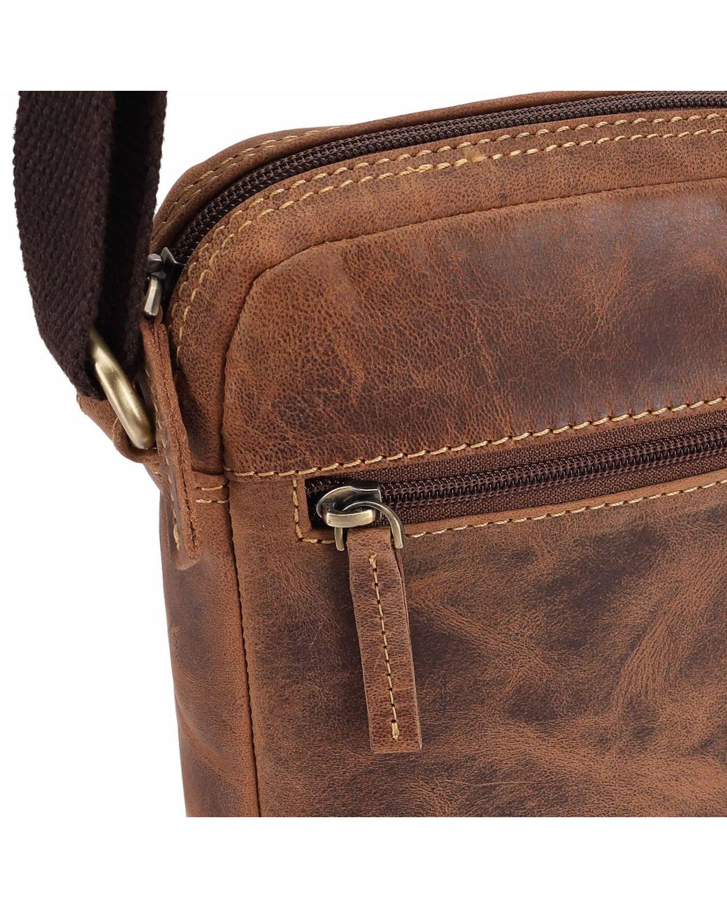 Lloyd Baker Brown Bally Distressed Leather Crossbody for men