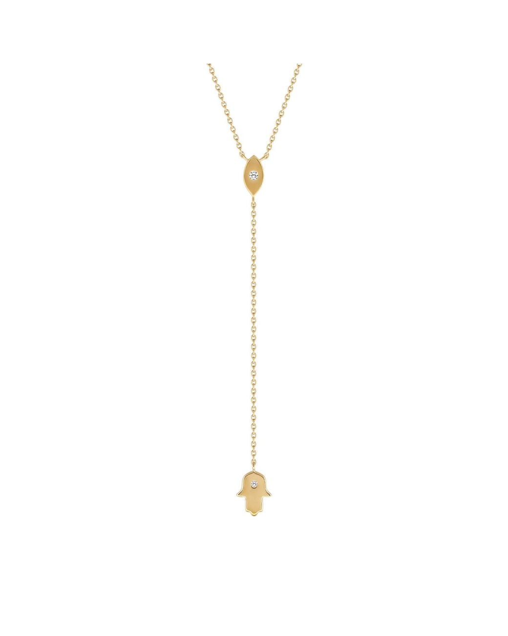 Karma and Luck Metallic Gracious Guardian Evil Eye & Hamsa Necklace