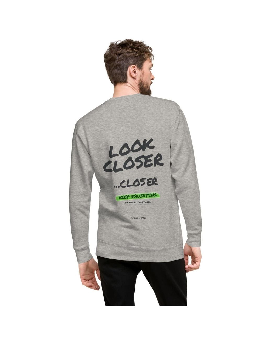 Anchor and Crew Gray Heather Small Print Annotations Organic Cotton Sweatshirt for men
