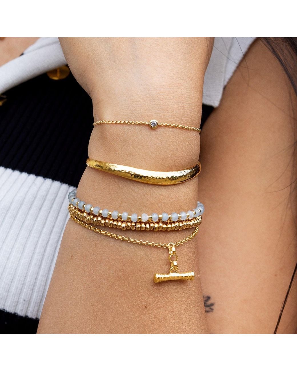 Dower & Hall Metallic Nomad T-Bar Chain Bracelet