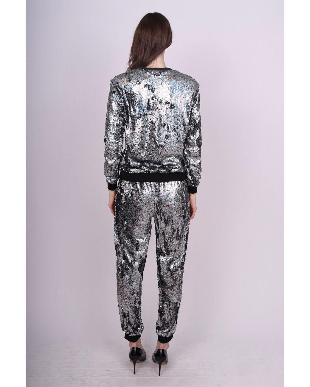 Any Old Iron Black Holographic Glitter Forever Sequin Sweatshirt