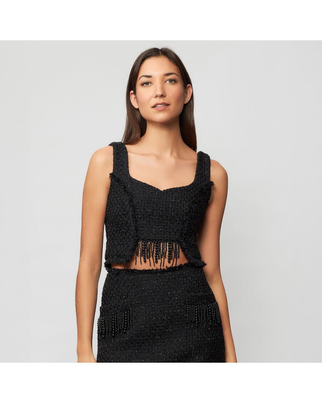 Solgo Atelier Black Tia Sleeveless Crop Top