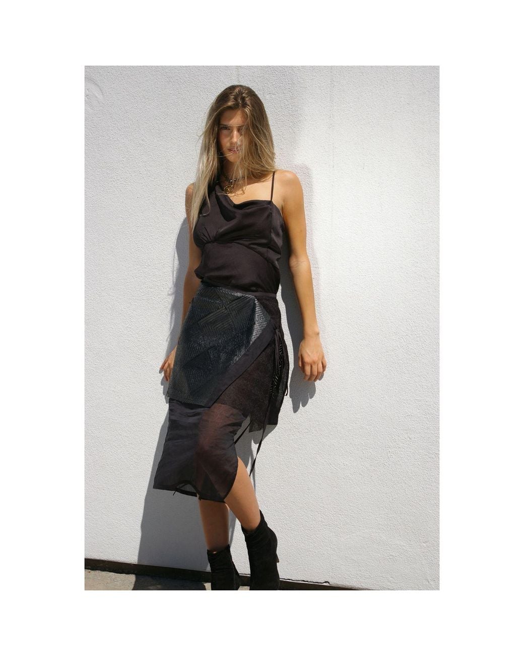 LAHIVE Black Thalia Satin Blouse