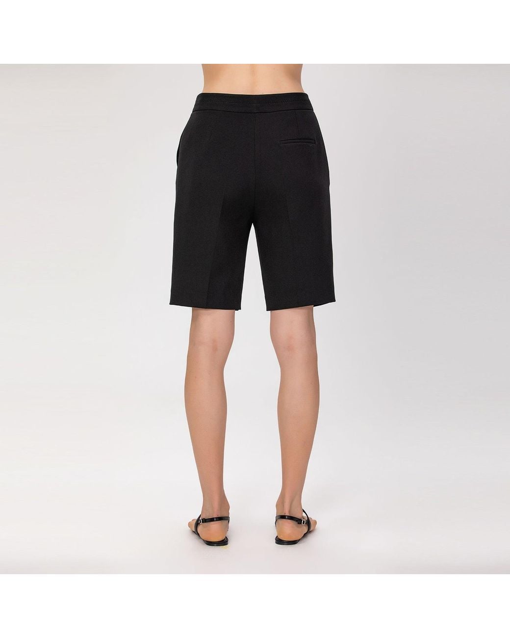 Smart and Joy Black Minimalist Bermuda Shorts