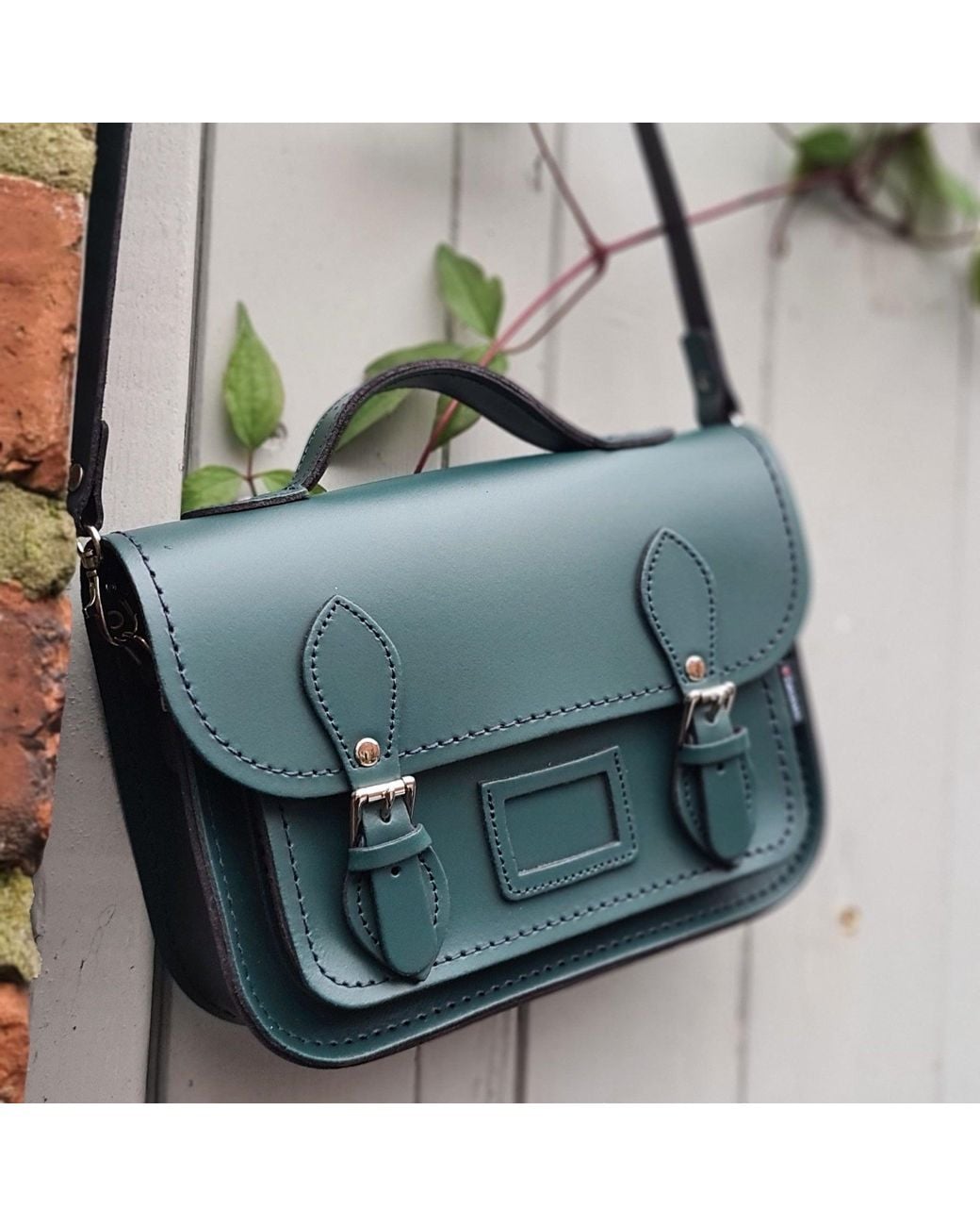 Zatchels Green Leather Midi Satchel