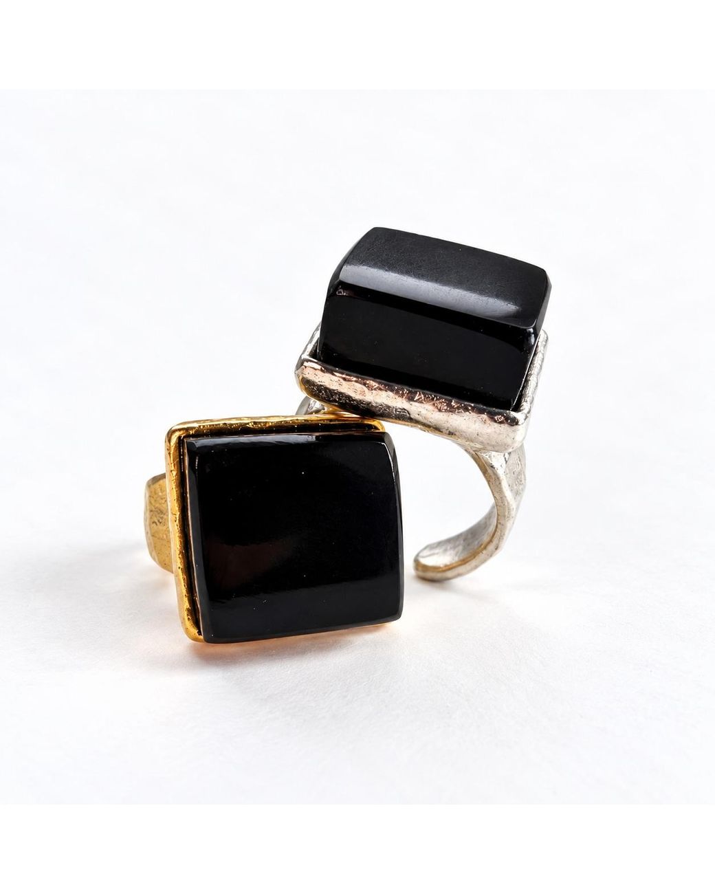 Smart Glass Jewelry Black Recycled Noir Gloss Ring