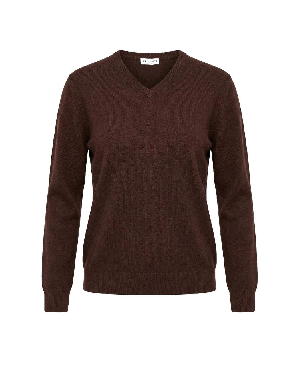 Anna Gatto Brown V Neck Sweater