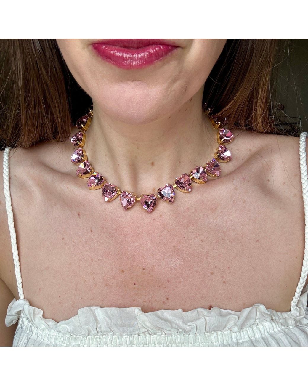 Laura Gray Brown Grace Heart Necklace