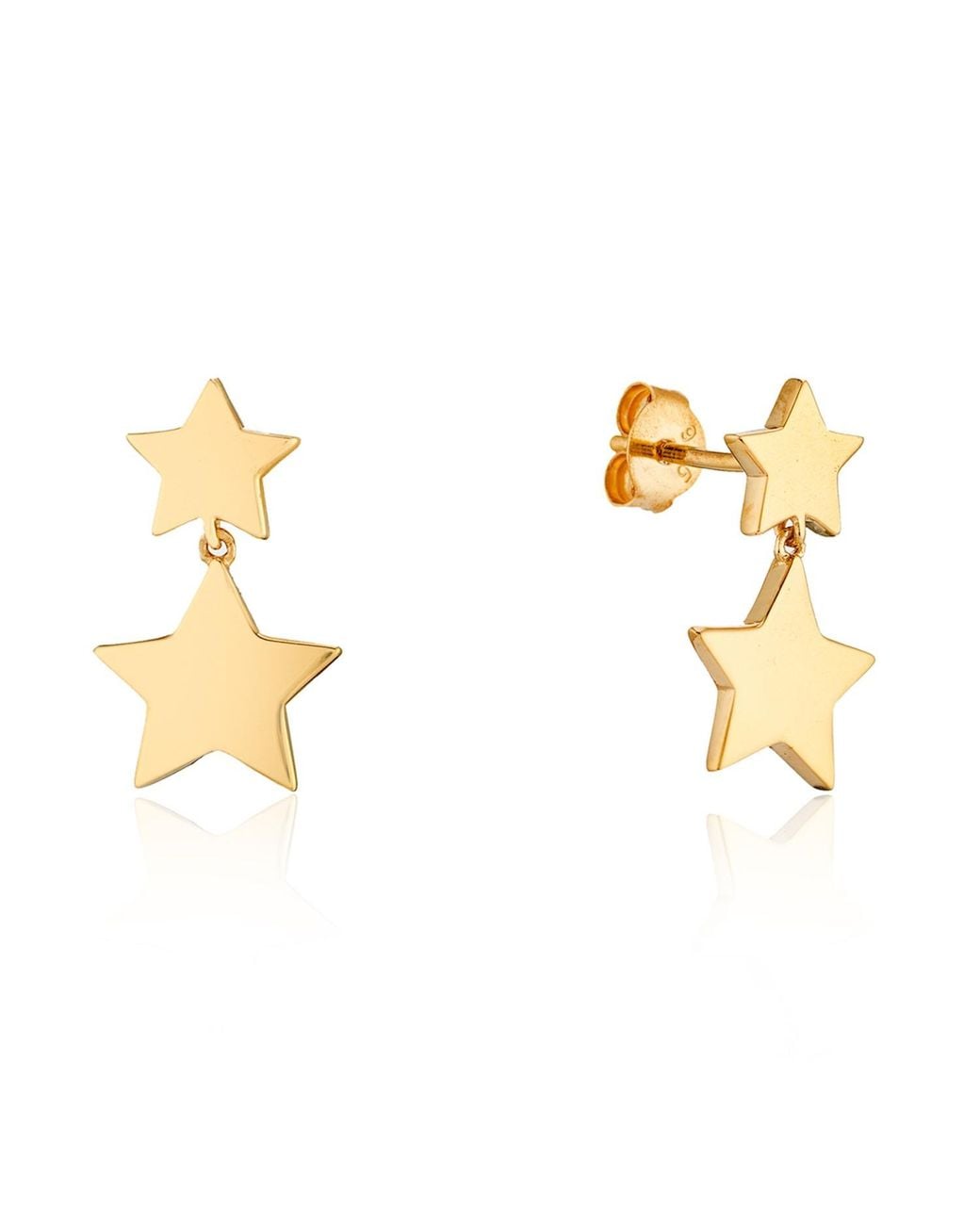 Auree Jewellery Metallic Alta Gold Vermeil Double Star Drop Earrings