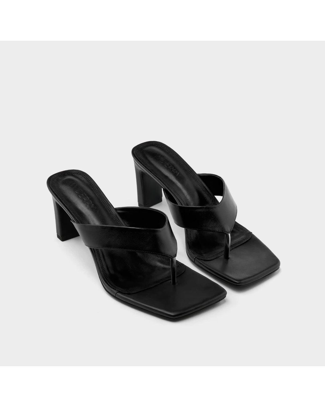 Widerry Black Wide Fit Thong Heels Nina Noire