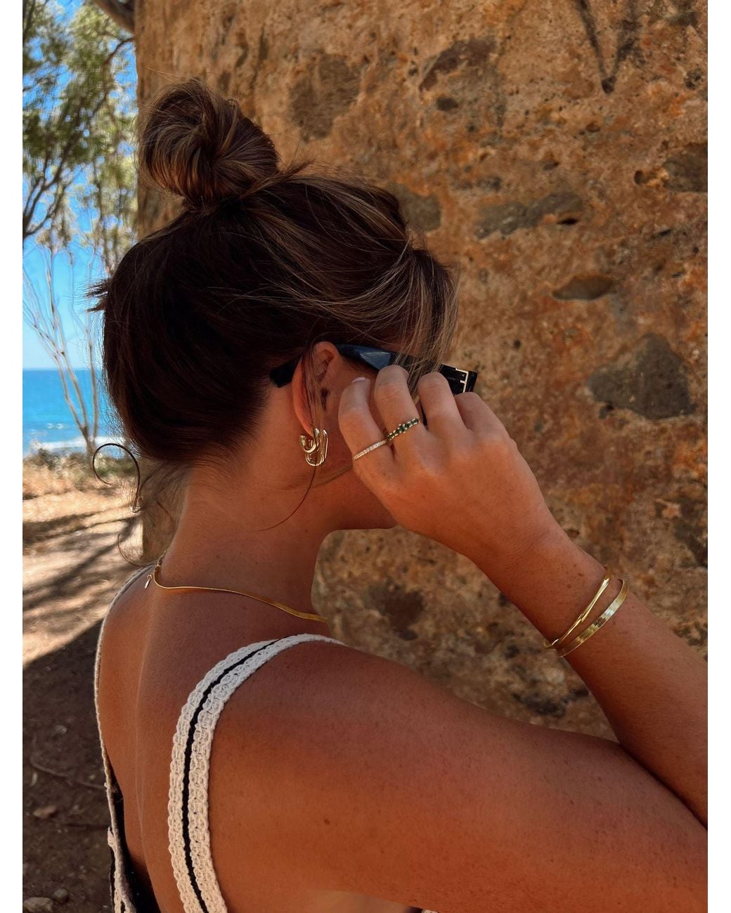 Crystals and Co Metallic Medium Chunky Hoops