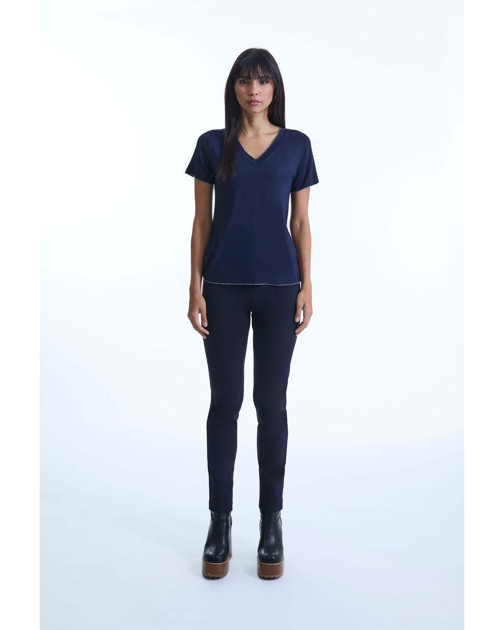 James Lakeland Blue V-Neck T-Shirt