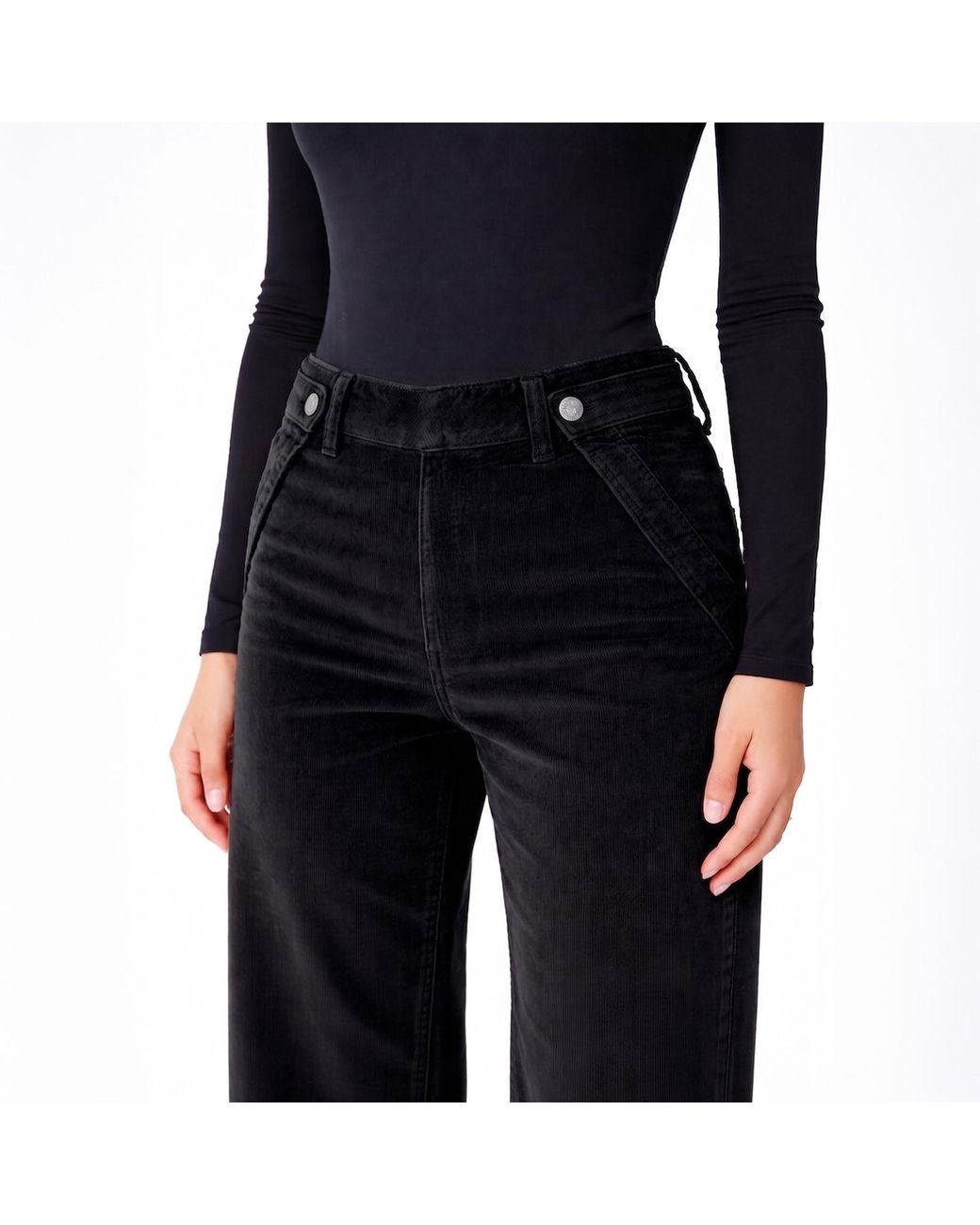 NOEND Blue Dina High Waisted Wide Corduroy