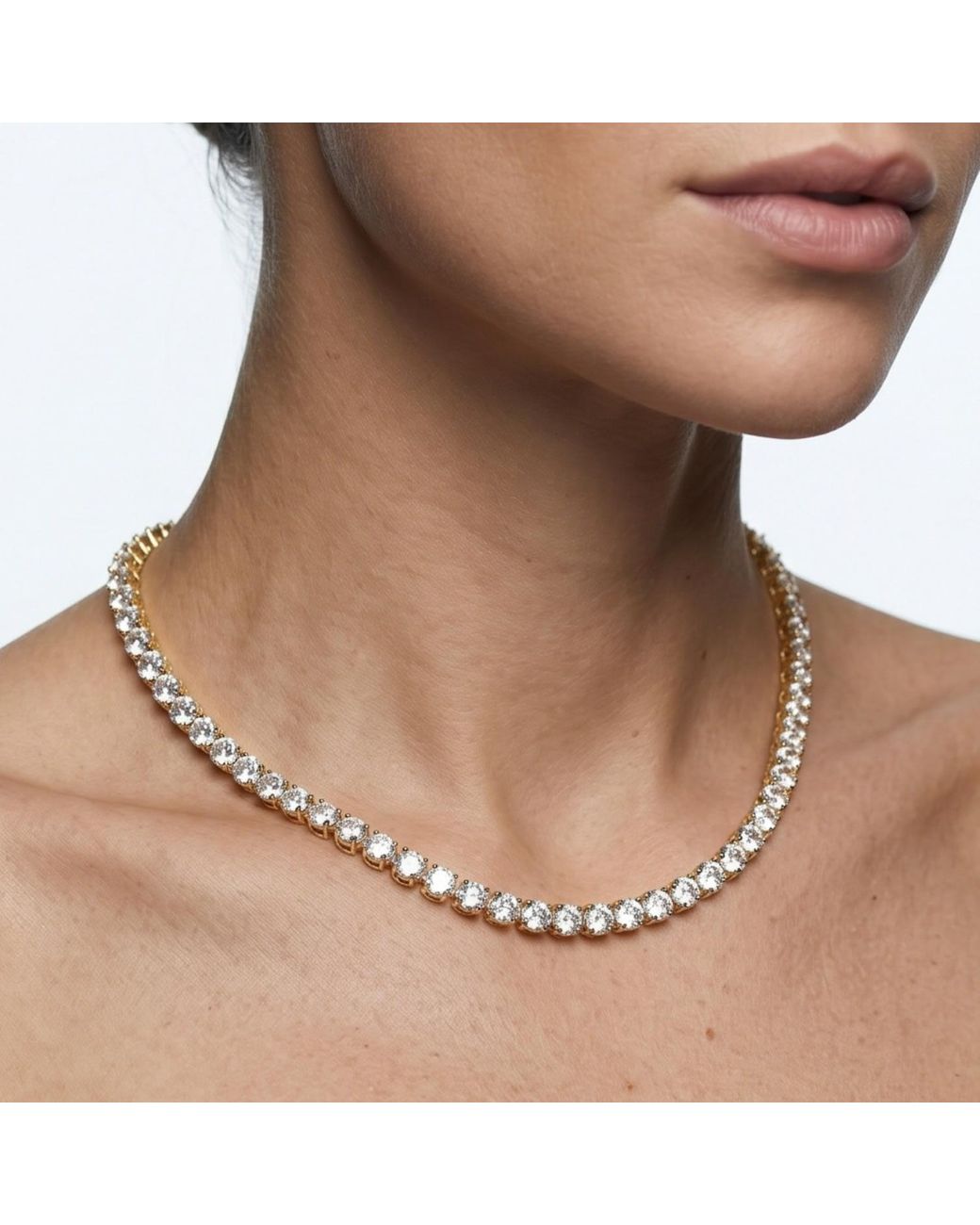 Uchi and Soto Metallic Shikaku Stone Tennis Necklace