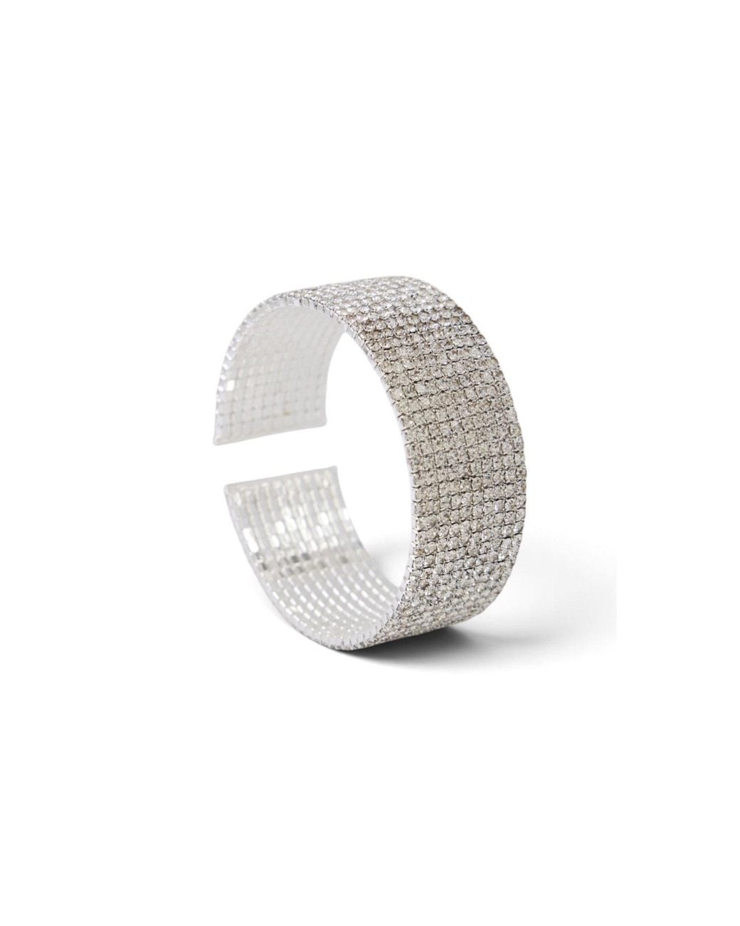 Saachi Metallic Crystal Row Cuff Bracelet