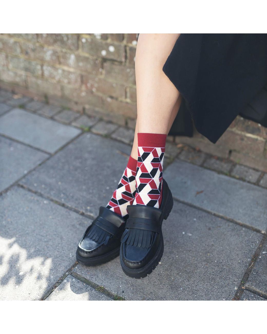 Peper Harow - Made in England Red Vertex Socks