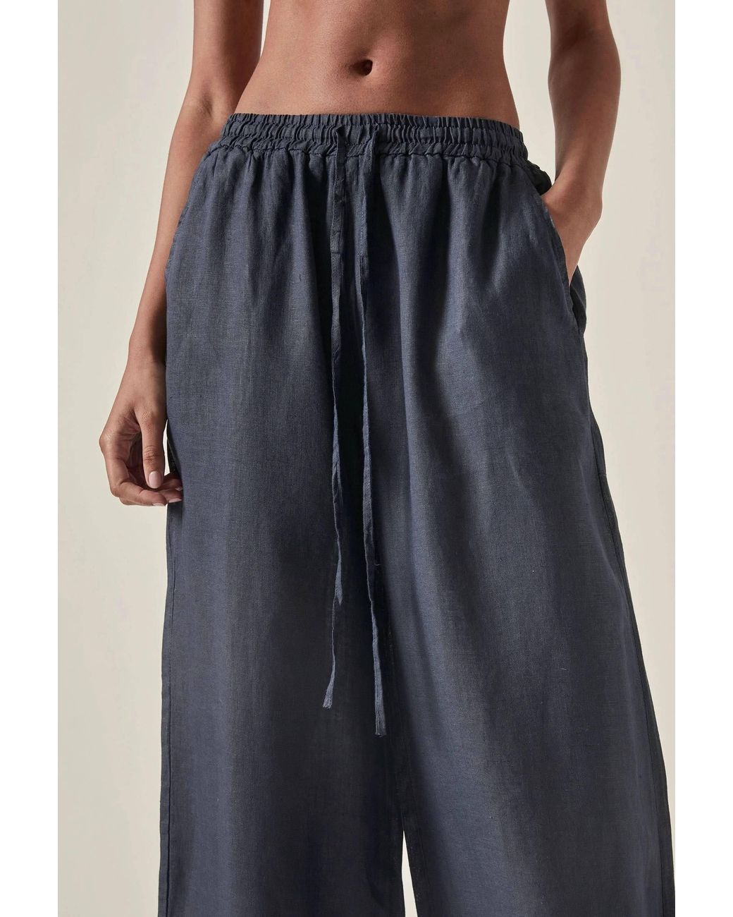 James Lakeland Blue Pure Linen Trousers