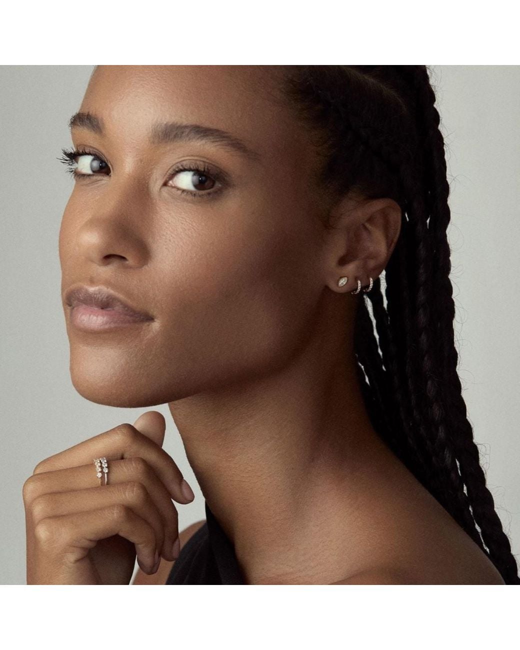 Dinny Hall Metallic Mini Lab-Grown Diamond Huggie Hoops