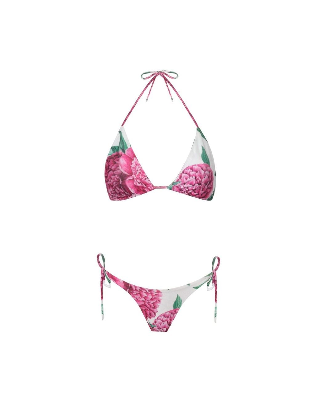 Nur Karaata Pink Triangle Bikini Set